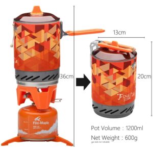 Fire Maple X2 Cooking System Portable Backpacking Camping Stove Camping Pot with Piezo Ignition