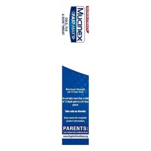 Maximum Strength Mucinex Fast-Max Cold, Flu, & Sore Throat Liquid Gels, 16ct, Controls Cough, Thins & Loosens Mucus, Relieves Nasal & Chest Congestion, Headache & Fever