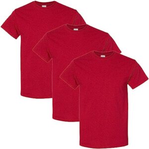 gildan men's heavy cotton t-shirt, antique cherry red, xl (pack of 3)