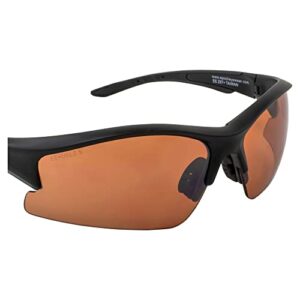 Epoch Eyewear Brodie Sport Golf Safety Sunglasses for Men or Women Black Frame w/Amber Lens