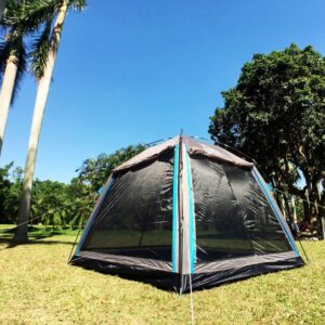 Hasika Screen Camping Tent with Floor 4 Season 8x8ft Large Mesh Room Shelter Canopy for Outdoors Gazebo Outside Poles Excluded