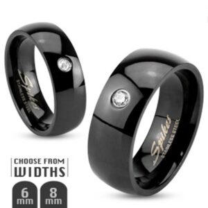 Marimor Jewelry Black Ion Plated Stainless Steel His and Hers 3 Piece Wedding Engagement Ring Band Set Women's Size 08 Men's 08mm Size 11