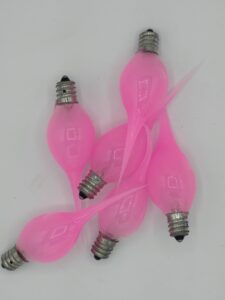 on the bright side primitive silicone dipped 5 watt light bulb - pack of 6 - pink