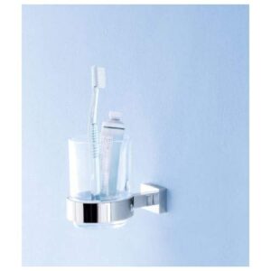 GROHE 40447001 Essentials Glass With Holder, Starlight Chrome