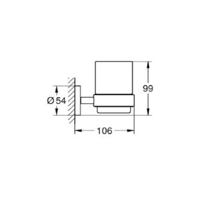 GROHE 40447001 Essentials Glass With Holder, Starlight Chrome