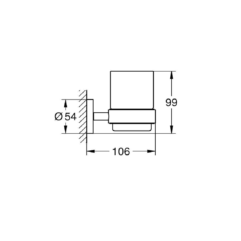 GROHE 40447001 Essentials Glass With Holder, Starlight Chrome