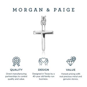 MORGAN & PAIGE 925 Sterling Silver Cross Circle Hoop Earrings