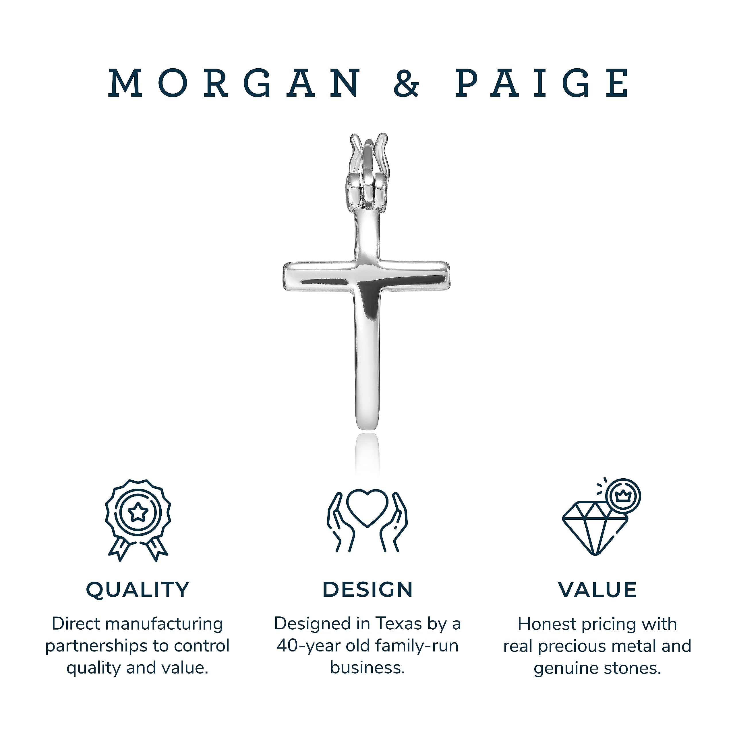 MORGAN & PAIGE 925 Sterling Silver Cross Circle Hoop Earrings