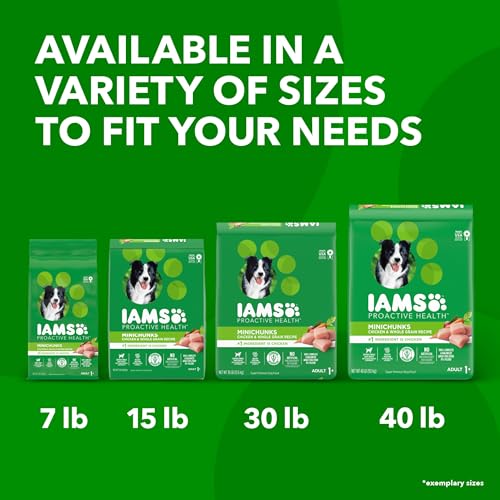 IAMS Adult Minichunks Small Kibble High Protein Dry Dog Food with Real Chicken, 7 lb. Bag