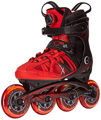 K2 Skate Men's Vo2 90 Boa Inline Skates, Red/Black, 5