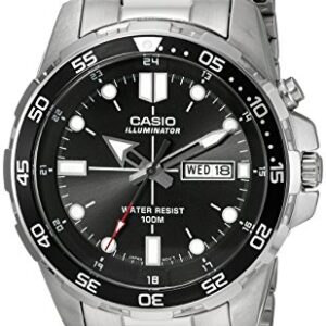 Casio Men's MTD-1079D-1AVCF Super Illuminator Diver Analog Display Quartz Silver Watch