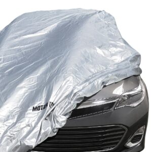 Motor Trend All Season WeatherWear 1-Poly Layer Snow proof, Water Resistant Car Cover Size XL1 - Fits up to 210" - CC-544+LOCK , Silver