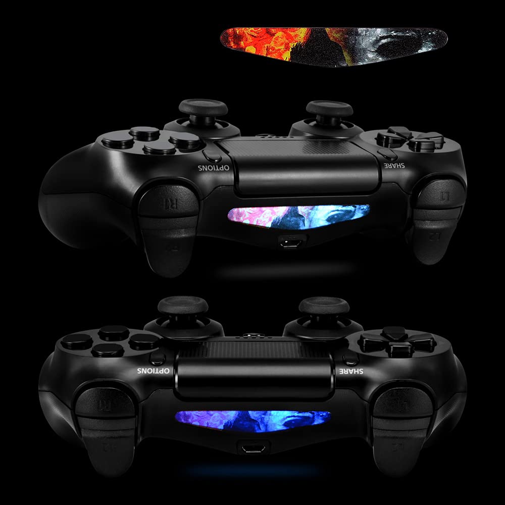 eXtremeRate 30 Pcs/Set Game Theme Mix Stickers Custom Light Bar Decal for PS4 All Model Controllers, Lightbar LED Stickers for PS4 Controller