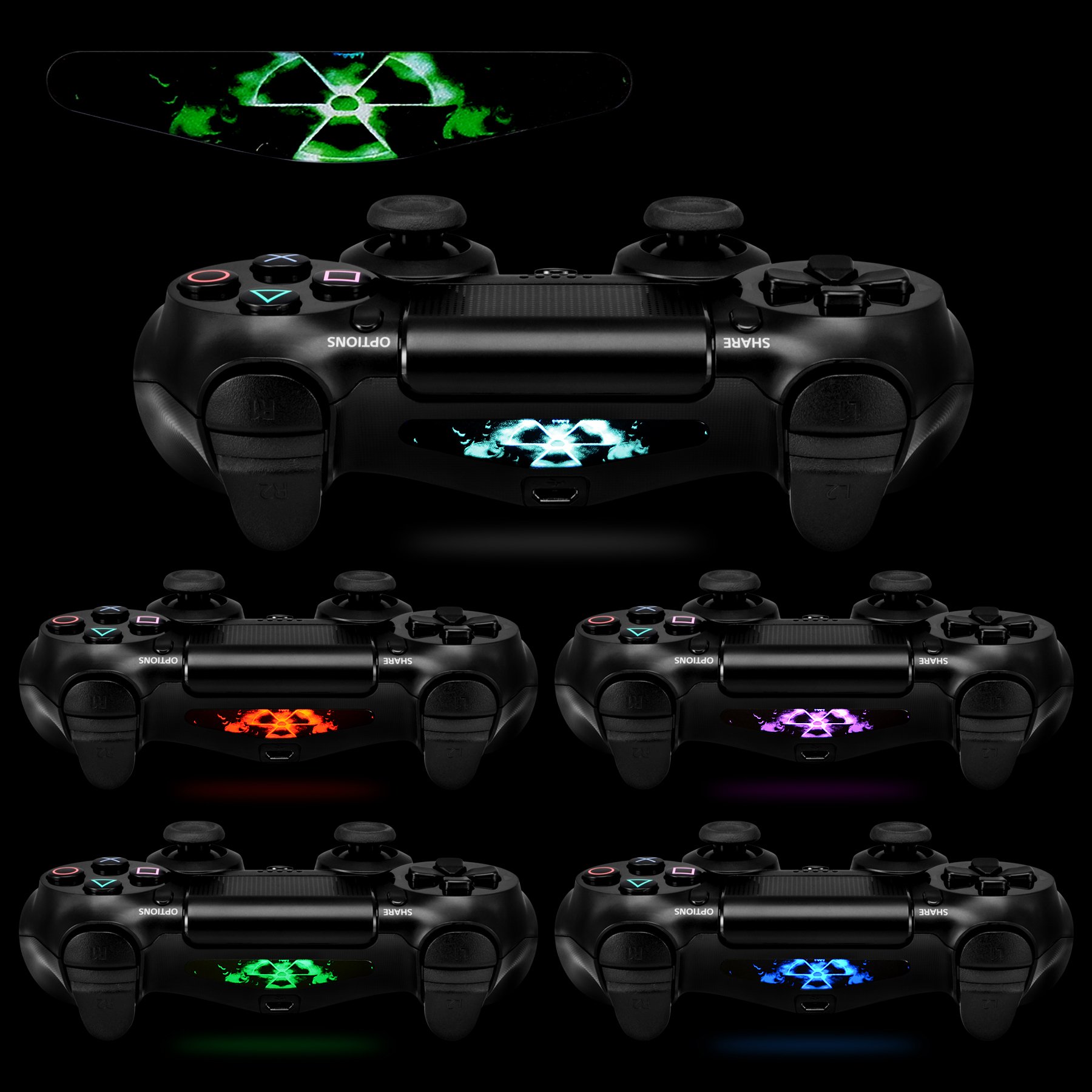 eXtremeRate 30 Pcs/Set Game Theme Mix Stickers Custom Light Bar Decal for PS4 All Model Controllers, Lightbar LED Stickers for PS4 Controller