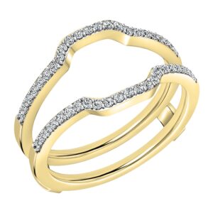 dazzlingrock collection round white diamond enhancer ring for women (0.25 ctw, i-i, clarity i2-i3) in 10k yellow gold size 6.5