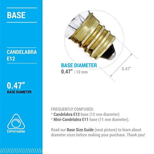 KOR (Pack of 6) 15T6/CL - 15 Watt T6 Clear Tubular - 120V - Candelabra (E12) Base - Incandescent Light Bulb