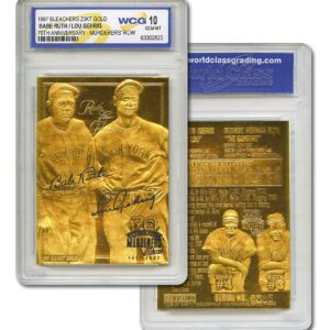 Babe Ruth & Lou Gehrig Murderer's Row 23KT Gold Card Sculpted Graded GEM Mint 10