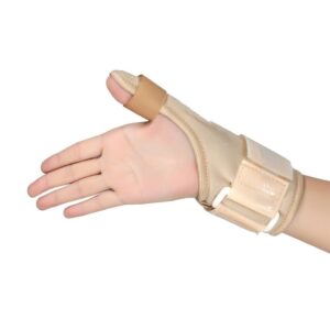 healthgoodsin - thumb spica splint | thumb stabilizer | thumb brace for tissue injuries | support brace with thumb spica lightweight, breathable | fits for both hands (beige)