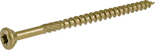 Power Pro 967778 Wood Screws, #9 x 3, Premium Outdoor Deck Screws, Rust Resistant, Epoxy Coated Bronze, 1/4 Keg, 2000 pcs