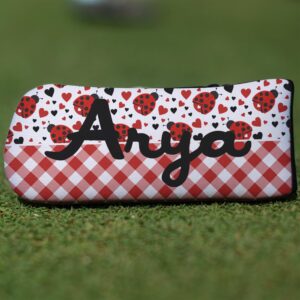 personalized ladybugs & gingham blade putter cover