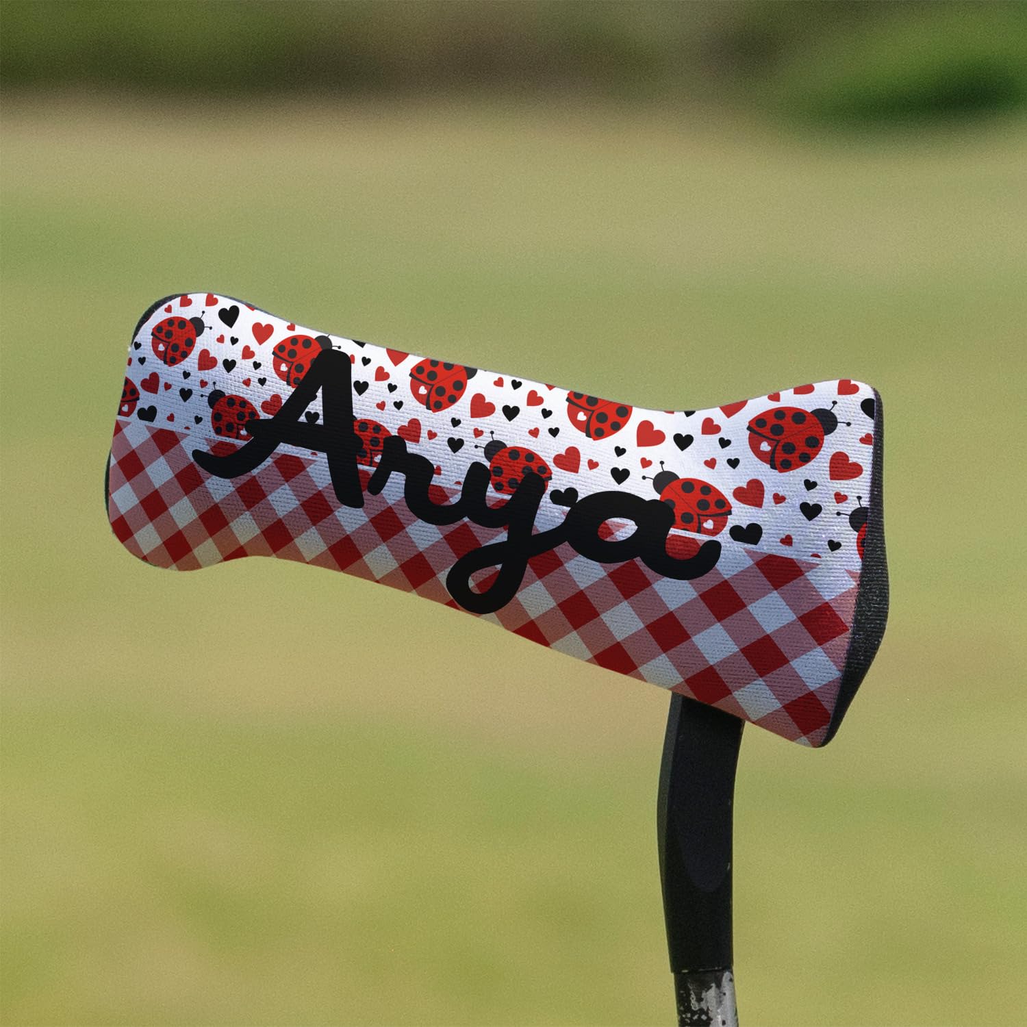 Personalized Ladybugs & Gingham Blade Putter Cover