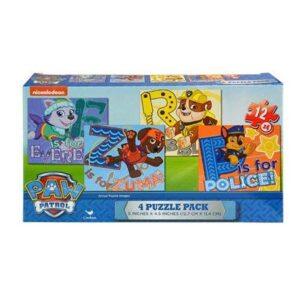 Paw Patrol Puzzle Set ~ 4-pack of 12-piece puzzles featuring Everest, Rubble, Zuma, and Chase