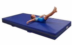 team sports gymnastics 4" skill throw landing mats 4'x6', blue vinyl and 1.8 density poly-foam