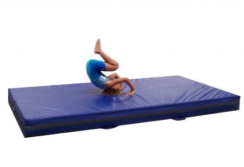 Team Sports Gymnastics 4" Skill Throw Landing Mats 4'x6', Blue Vinyl and 1.8 Density Poly-Foam