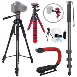 action tripod kit for nikon coolpix p900, p900s, p610s, p600, p530, p520, p510, p500, p330, p310, p300, p100