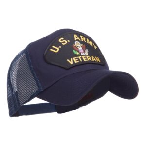 e4Hats.com US Army Veteran Military Patched Mesh Cap - Navy OSFM