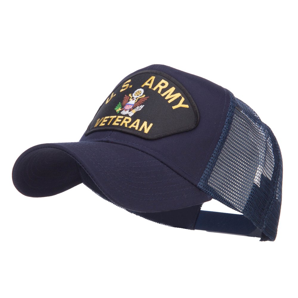 e4Hats.com US Army Veteran Military Patched Mesh Cap - Navy OSFM