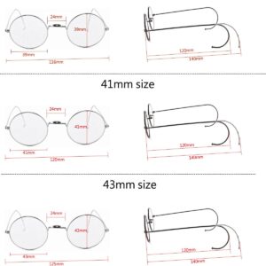 Agstum Retro Small Round Optical Rare Wire Rim Eyeglasses Frame (Gunmetal, 39mm)