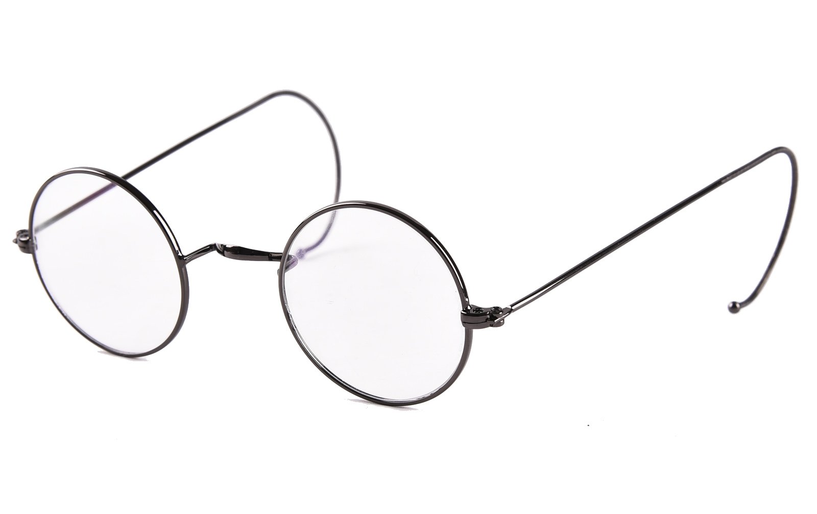 Agstum Retro Small Round Optical Rare Wire Rim Eyeglasses Frame (Gunmetal, 39mm)