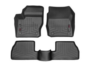 weathertech custom fit floorliners for ford focus st, focus - 1st & 2nd row (446461-440752), black