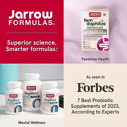 Jarrow Formulas Fem-Dophilus Probiotics 1 Billion CFU With 2 Clinically Effective Strains, Dietary Supplement for Vaginal Health and Urinary Tract Health, 30 Veggie Capsules, 30 Day Supply