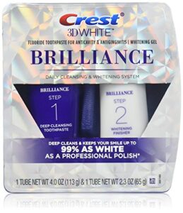 crest brilliance daily cleasning toothpaste and whitening gel system - 4 oz