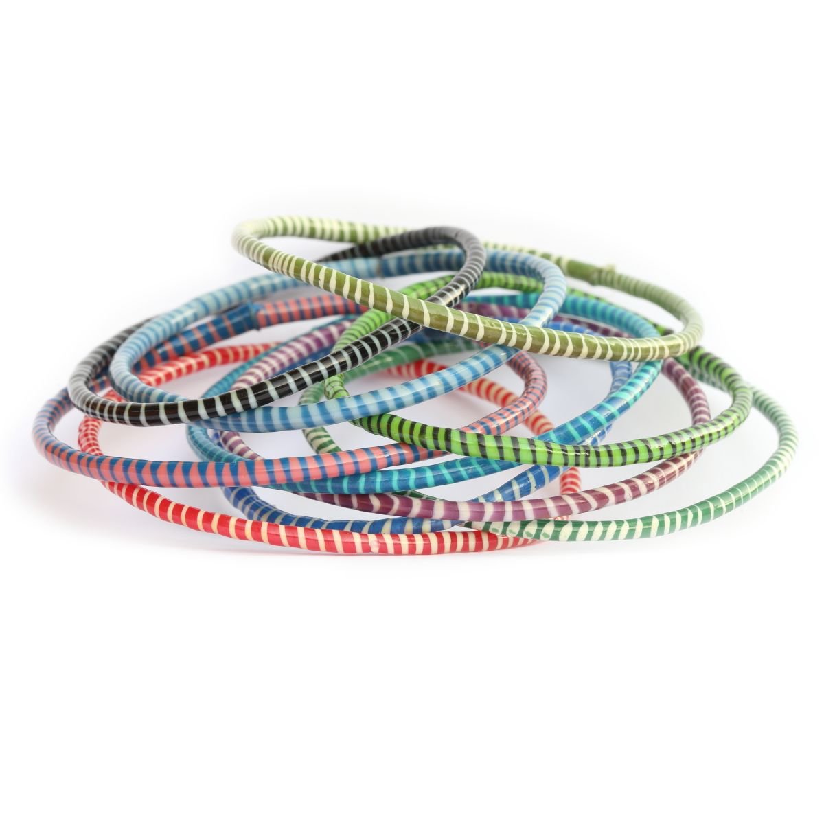 SayitBands.com 10 Recycled Flip Flop Bracelets Assorted Colors Hand Made in Mali, West Africa