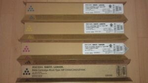 genuine ricoh type mp c400 / c240 / ld140c high yield toner bundle set 841724,841725, 841726, 841727, bcym sealed in retail packaging by ricoh savin lanier