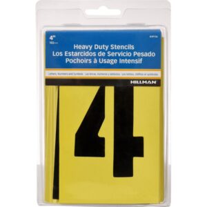 hillman 839726 letter and number stencil pack, 4", 1 count (pack of 1), white