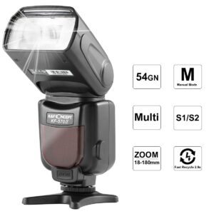 K&F Concept Camera Flash Speedlite with LCD Display, External Flash Speedlite Compatible with Canon Nikon Sony Olympus Pentax DSLR & Digital Cameras with Single-Contact Hot Shoe