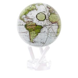 mova globe antique terrestrial white 6"