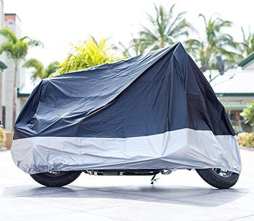 XYZCTEM All Season Black Waterproof Sun Motorcycle Cover,Fits up to 108" Motors (XX Large & Lockholes)