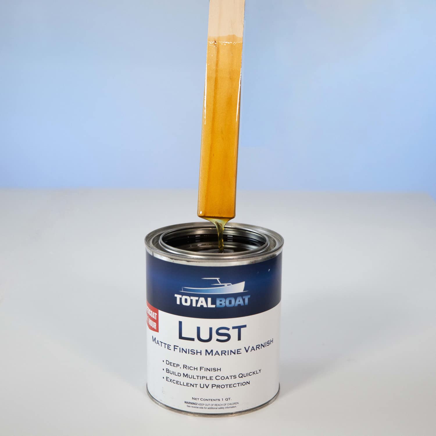 TotalBoat-486490 Lust Marine Varnish, High Gloss and Matte Finish for Wood, Boats, Outdoor Furniture (High Gloss, Gallon)