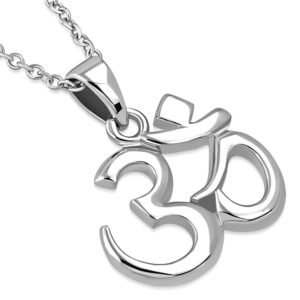 My Daily Styles 925 Sterling Silver Om Aum Ohm Yoga Hindu Pendant Necklace