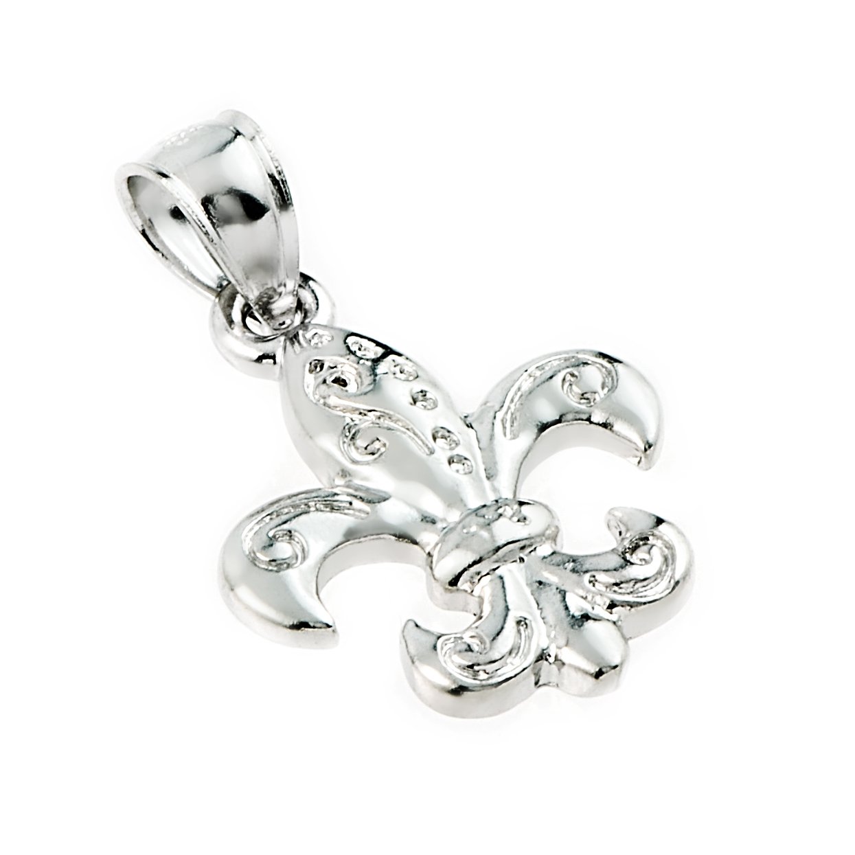 Religious Jewelry 925 Sterling Silver Fleur-de-Lis Charm Pendant