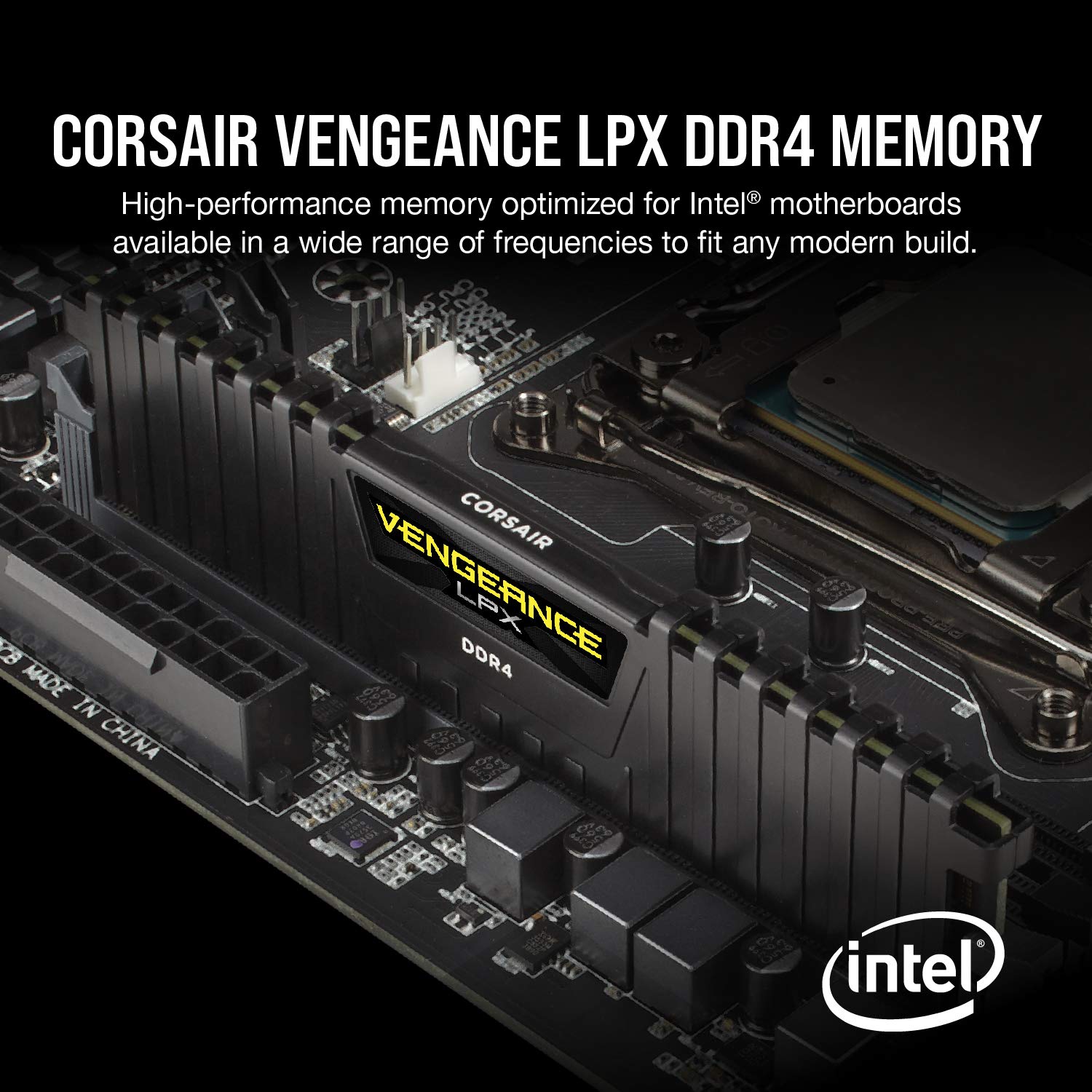 Corsair Vengeance LPX 16GB (2x8GB) DDR4 DRAM 3200MHz C16 Desktop Memory Kit - Black (CMK16GX4M2B3200C16)