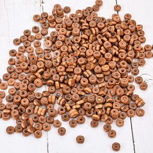 Souarts 1000pcs 8mm Wooden Flat Spacer Beads for Jewelry Making, Wooden Beads for Bracelets Making, Wood Beads for Jewelry Making