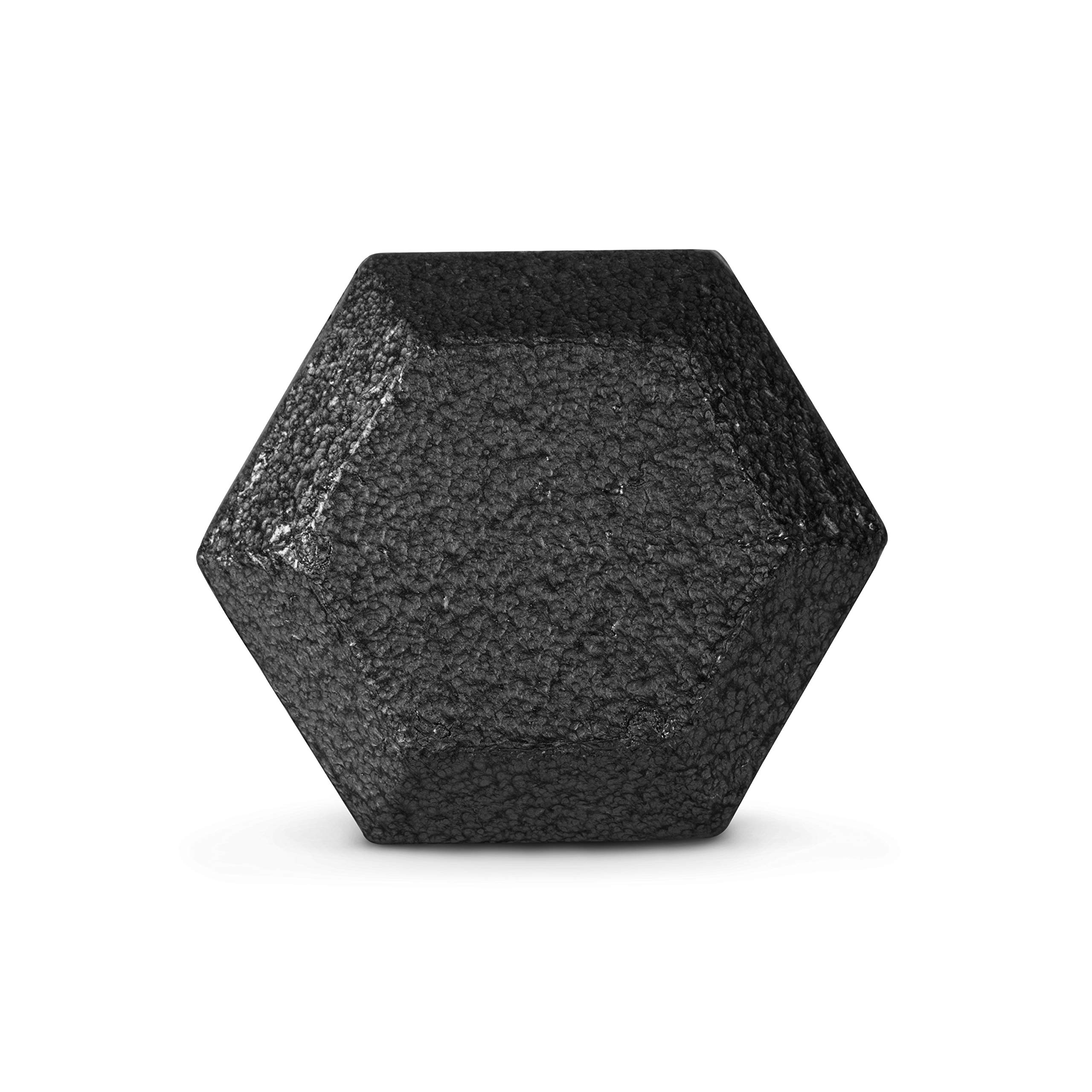 CAP Barbell Cast Iron Hex Dumbbell, Black, Single, 25 lb