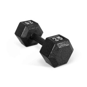 CAP Barbell Cast Iron Hex Dumbbell, Black, Single, 25 lb