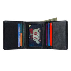 Big Skinny Men's RFID Blocking Tri-Fold Slim Wallet, Holds Up to 25 Cards, Black